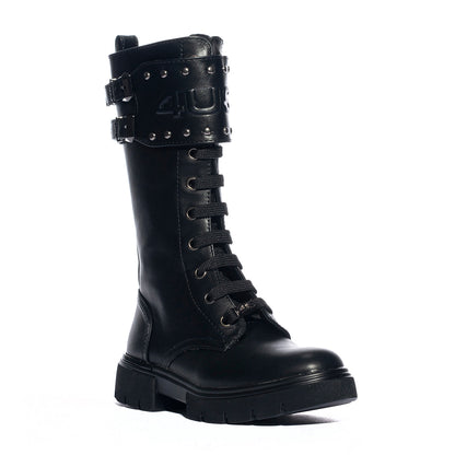 4US AU110 BLACK Stivali Bambina 