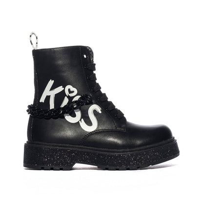 ASSO AG14003 BLACK Anfibi Bambina 