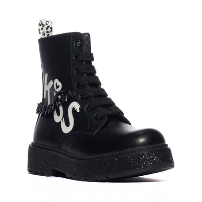 ASSO AG14003 BLACK Anfibi Bambina 