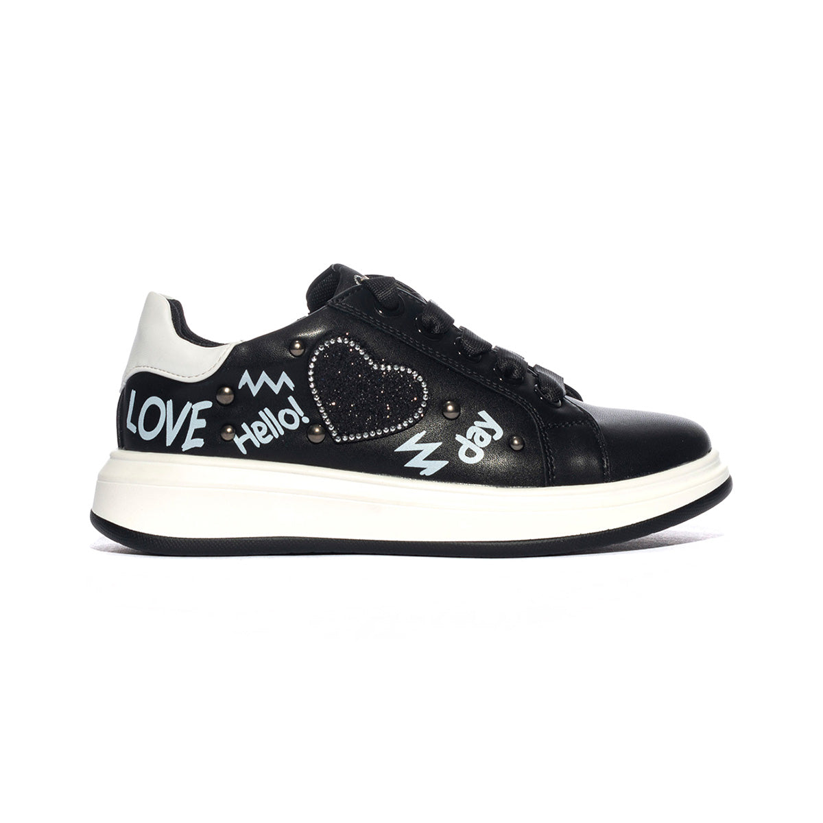 ASSO AG14084 BLACK WHITE Sneakers Bambina 