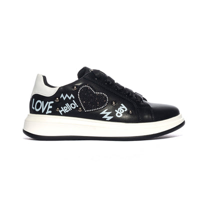 ASSO AG14084 BLACK WHITE Sneakers Bambina 
