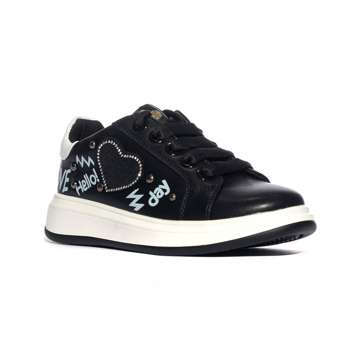 ASSO AG14084 BLACK WHITE Sneakers Bambina 