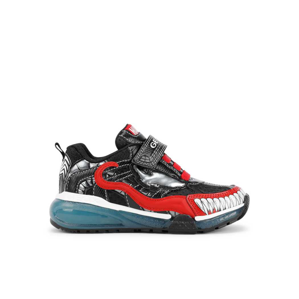 GEOX J26FEC BLACK RED C0048 Sneakers Bambino 