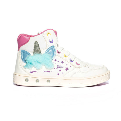 GEOX J368WC WHITE MULTICOLOR    C0653 Sneakers Bambina 