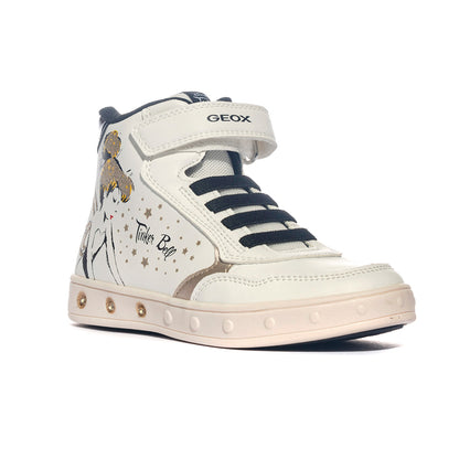 GEOX J368WF WHITE BLACK  C0404 Sneakers Bambina 