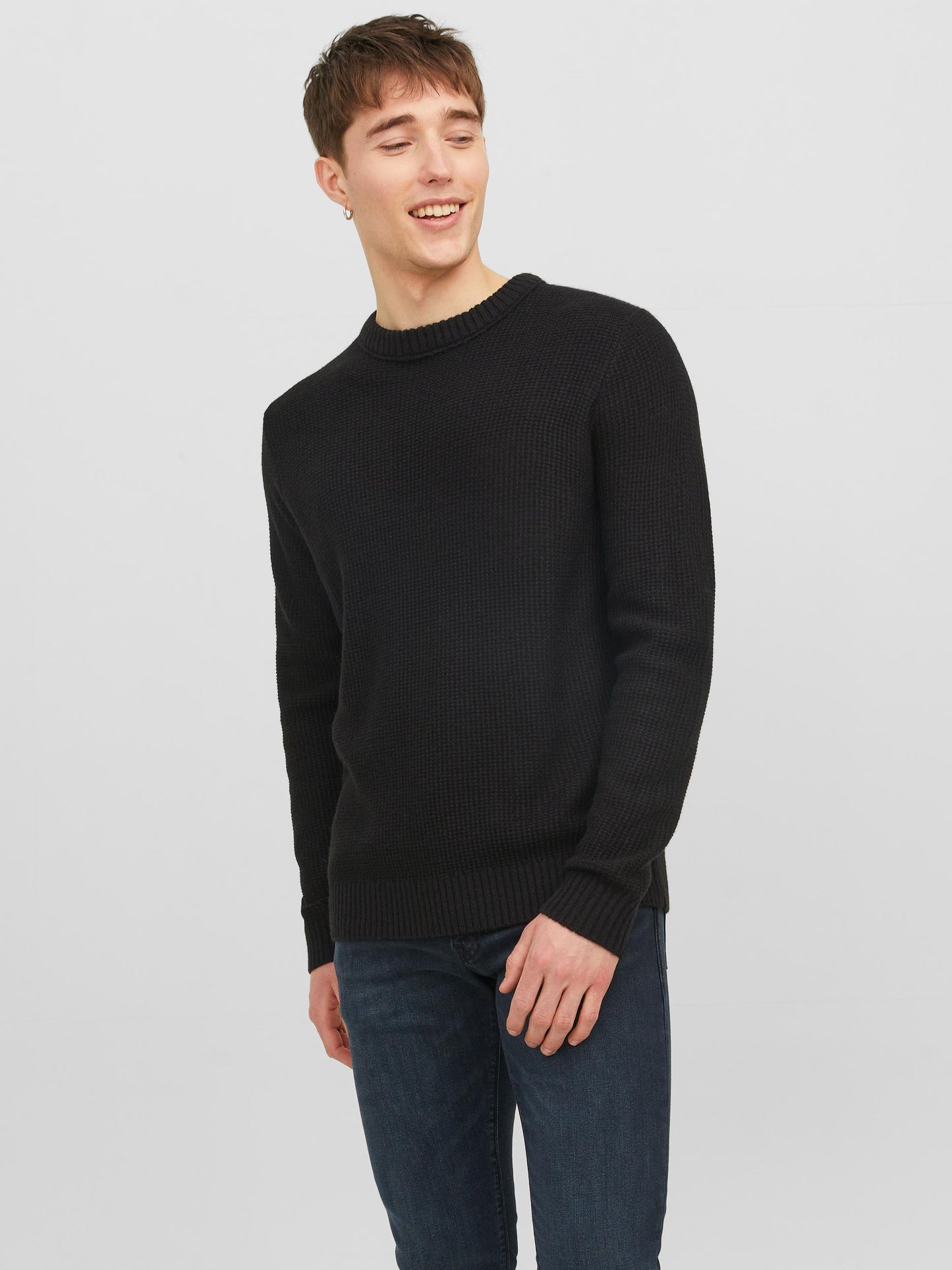 Pullover Jack E Jones JORKYLE KNIT CREW NECK Nero