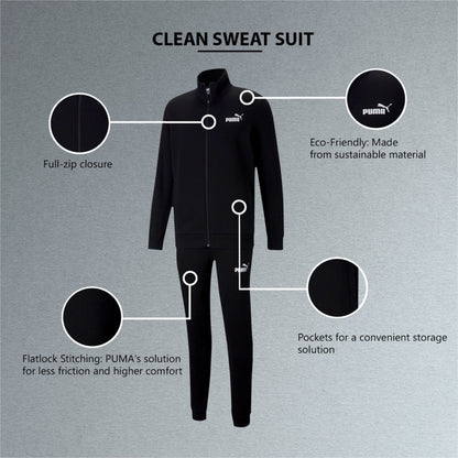 Tuta Puma Clean Sweat Suit FL Nera