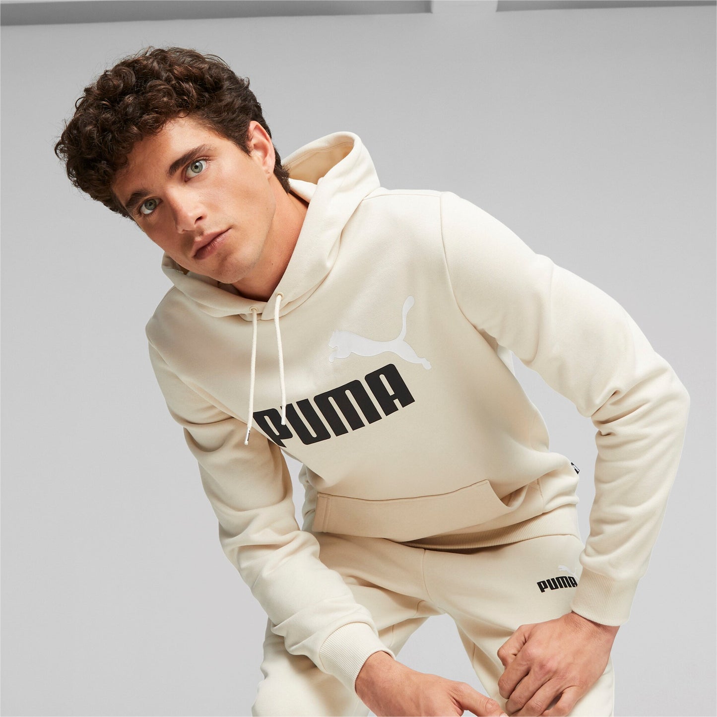 Felpa Puma ESS+ 2 Col Big Logo Hoodie FL Bianca