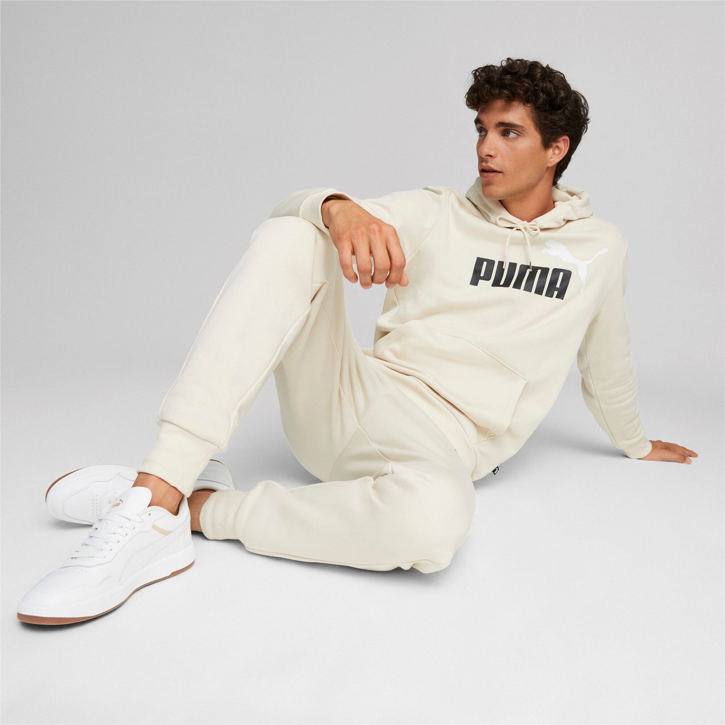 Felpa Puma ESS+ 2 Col Big Logo Hoodie FL Bianca