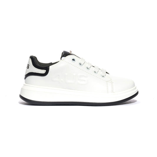 4US 43050 WHITE BLACK Sneakers Bambino 
