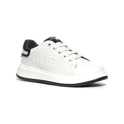 4US 43050 WHITE BLACK Sneakers Bambino 