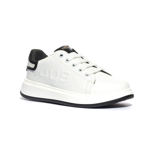 4US 43050 WHITE BLACK Sneakers Bambino 
