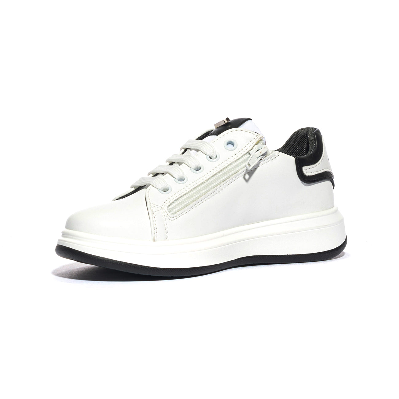 4US 43050 WHITE BLACK Sneakers Bambino 
