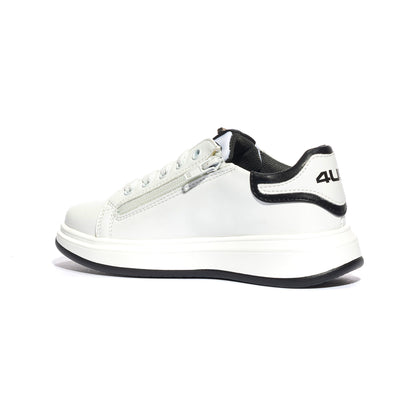 4US 43050 WHITE BLACK Sneakers Bambino 