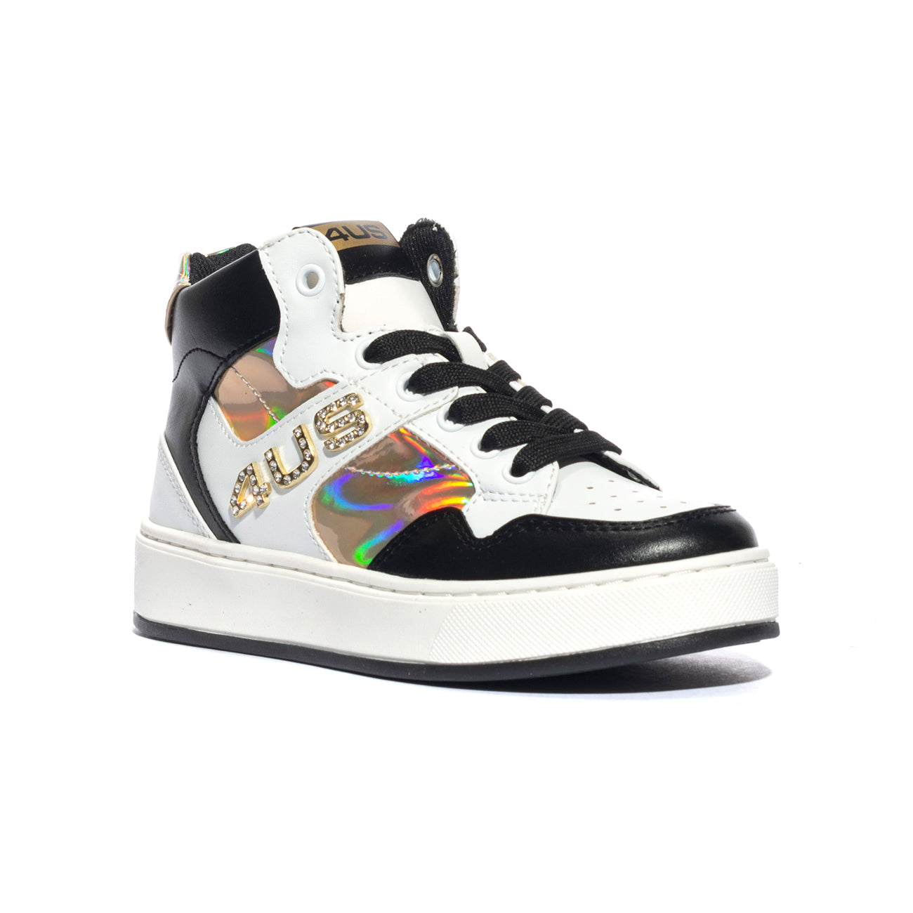 4US 43062 BLACK WHITE Sneakers Bambina 