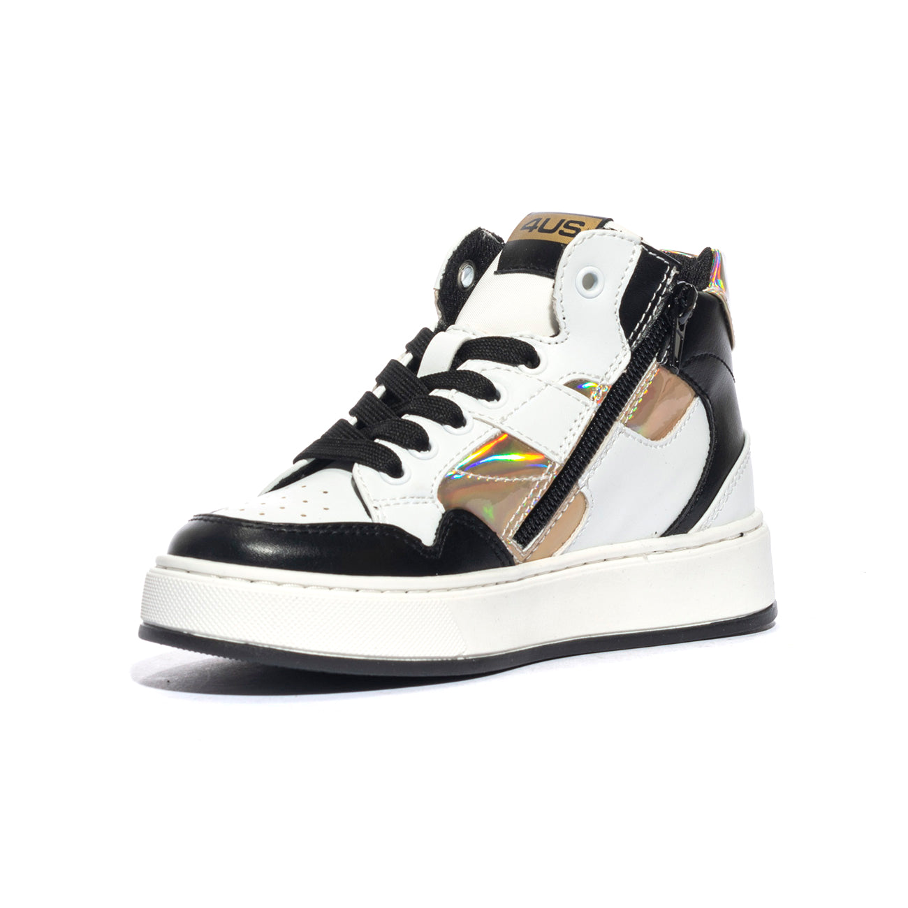 4US 43062 BLACK WHITE Sneakers Bambina 