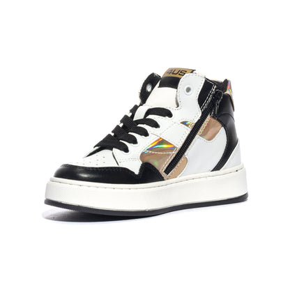 4US 43062 BLACK WHITE Sneakers Bambina 