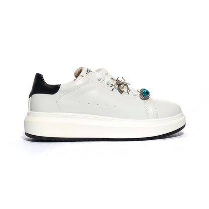 KEYS K7610 WHITE BLACK Sneakers Donna 