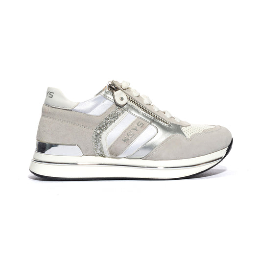 KEYS K7760 WHITE SILVER Sneakers Donna 