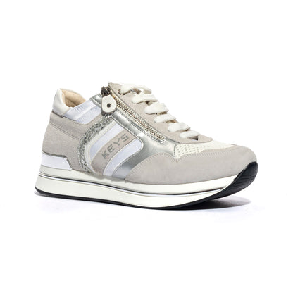 KEYS K7760 WHITE SILVER Sneakers Donna 