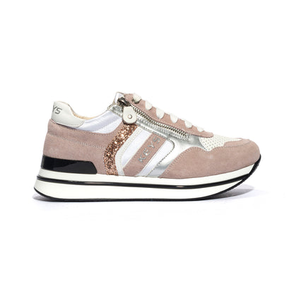 KEYS K7760 WHITE SILVER PLATINO Sneakers Donna 