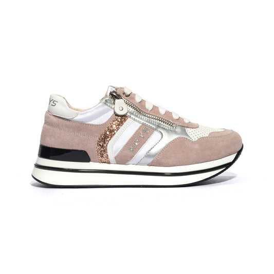KEYS K7760 WHITE SILVER PLATINO Sneakers Donna 