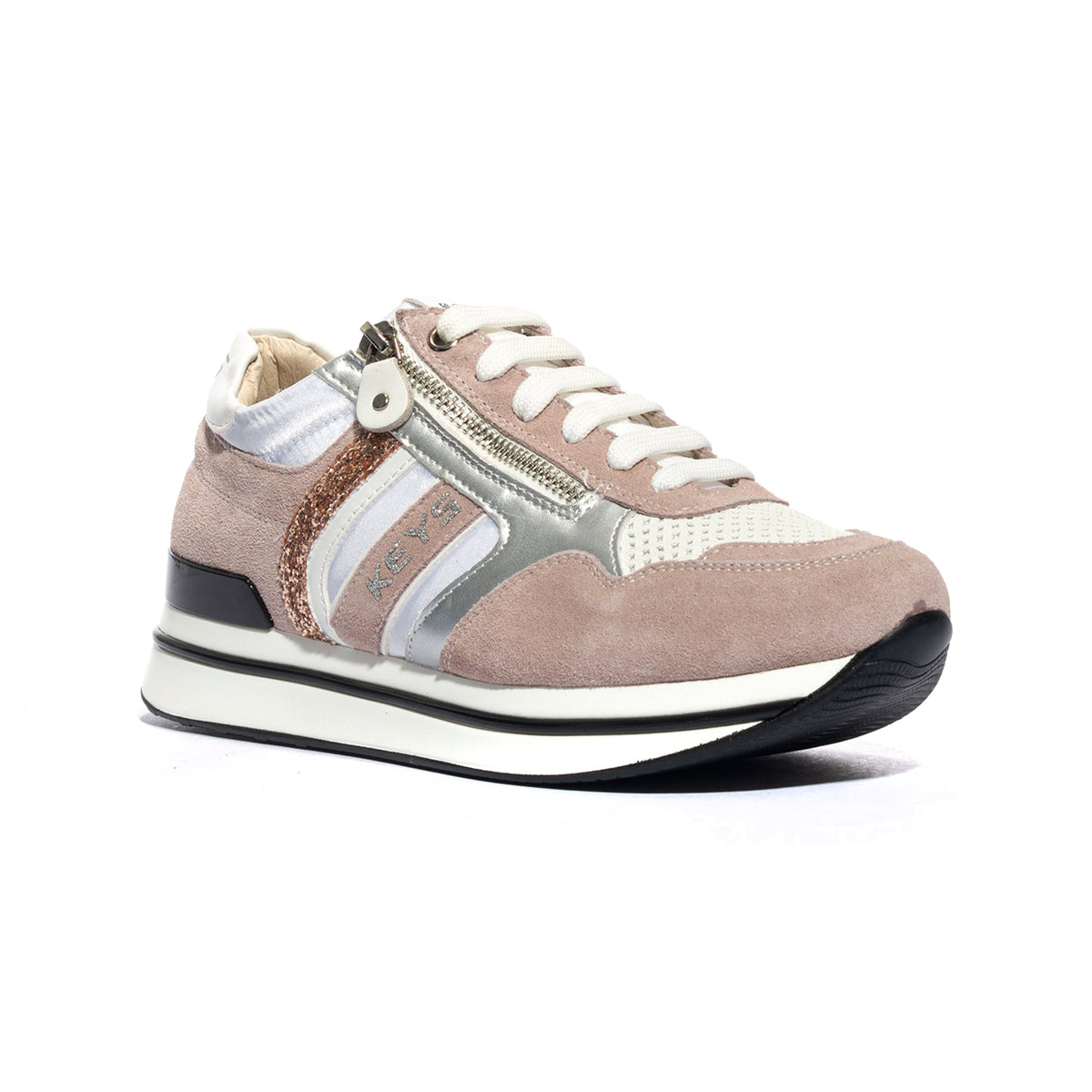 KEYS K7760 WHITE SILVER PLATINO Sneakers Donna 
