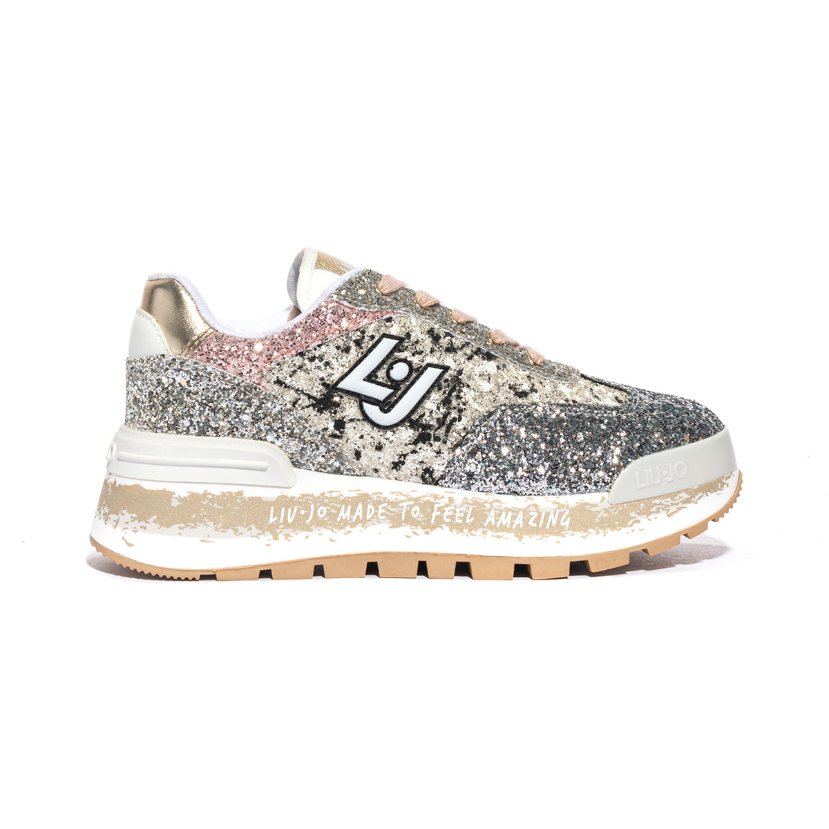 LIUJO BF4047TX007S3425 BLACK SILVER ROSE Sneakers Donna 