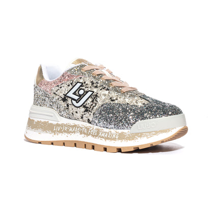 LIUJO BF4047TX007S3425 BLACK SILVER ROSE Sneakers Donna 