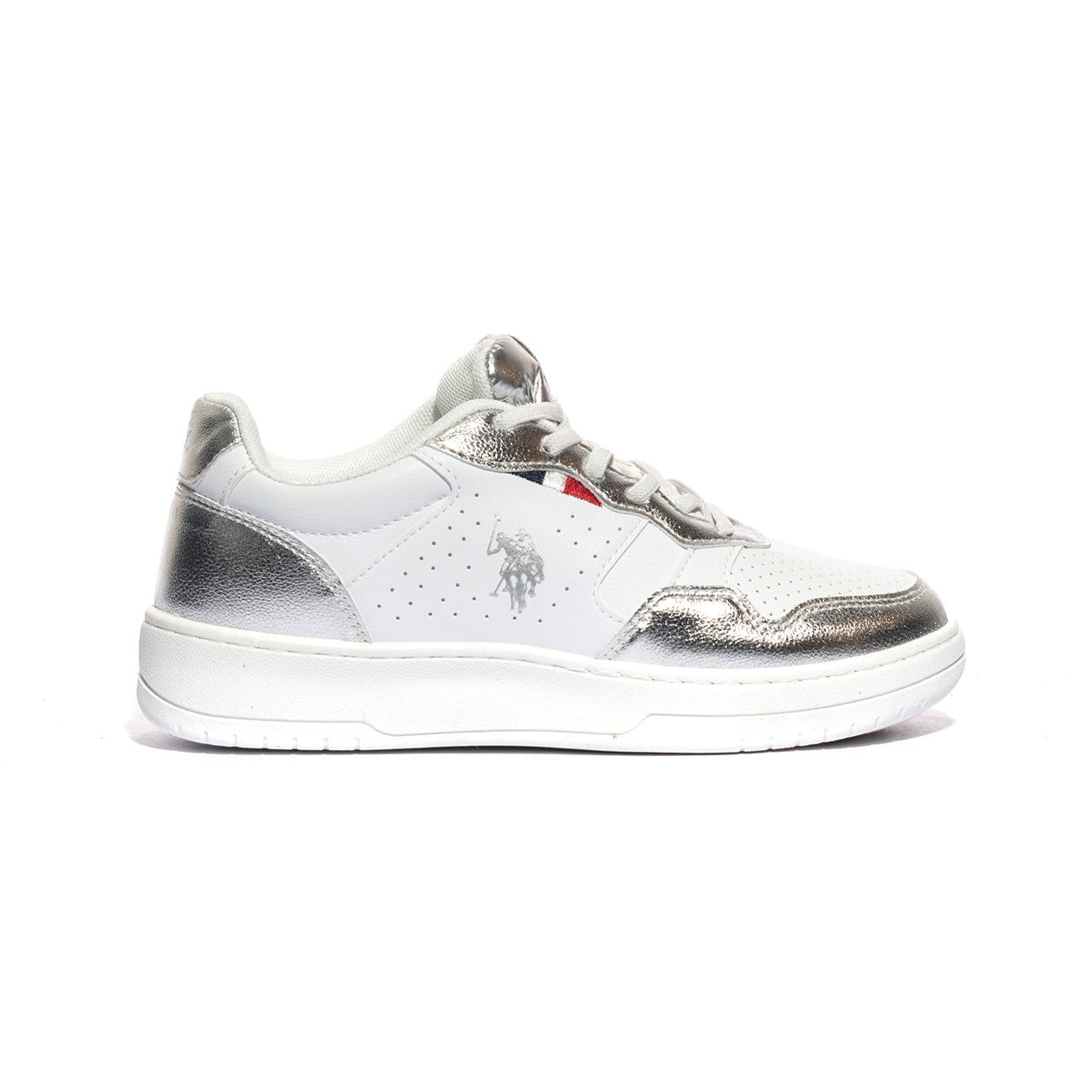 U.S. POLO ASSN. DENNY004 WHI SIL Sneakers Bambina 