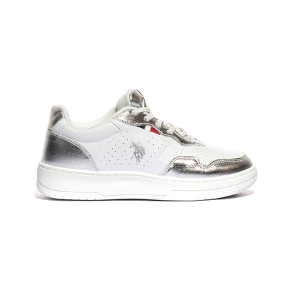 U.S. POLO ASSN. DENNY004 WHI SIL Sneakers Bambina 