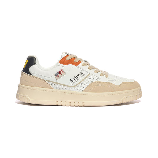 AVIREX ANDREW001 WHITE ORANGE Sneakers Uomo 