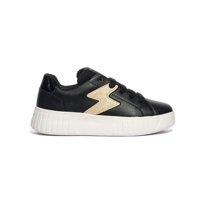 GEOX J45DVA 054AJ BLACK LT GOLD        C9258 Sneakers Bambina 