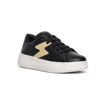 GEOX J45DVA 054AJ BLACK LT GOLD        C9258 Sneakers Bambina 