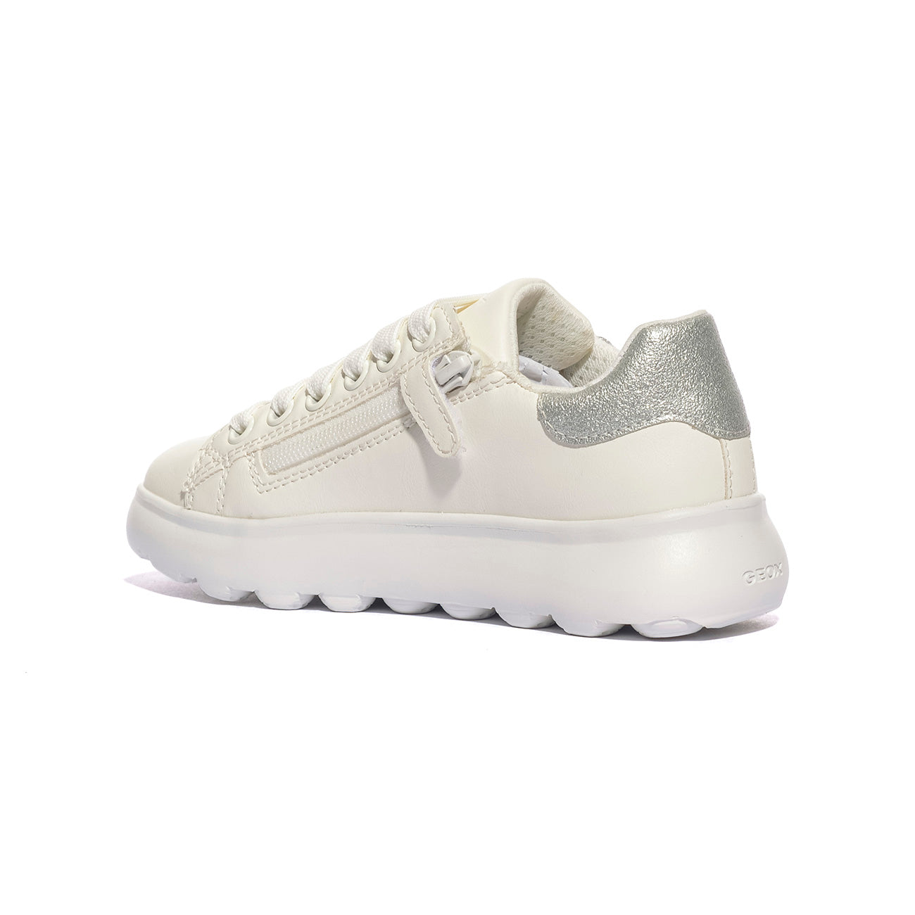 GEOX J55MRA 000BC WHITE SILVER  C0007 Sneakers Bambina 