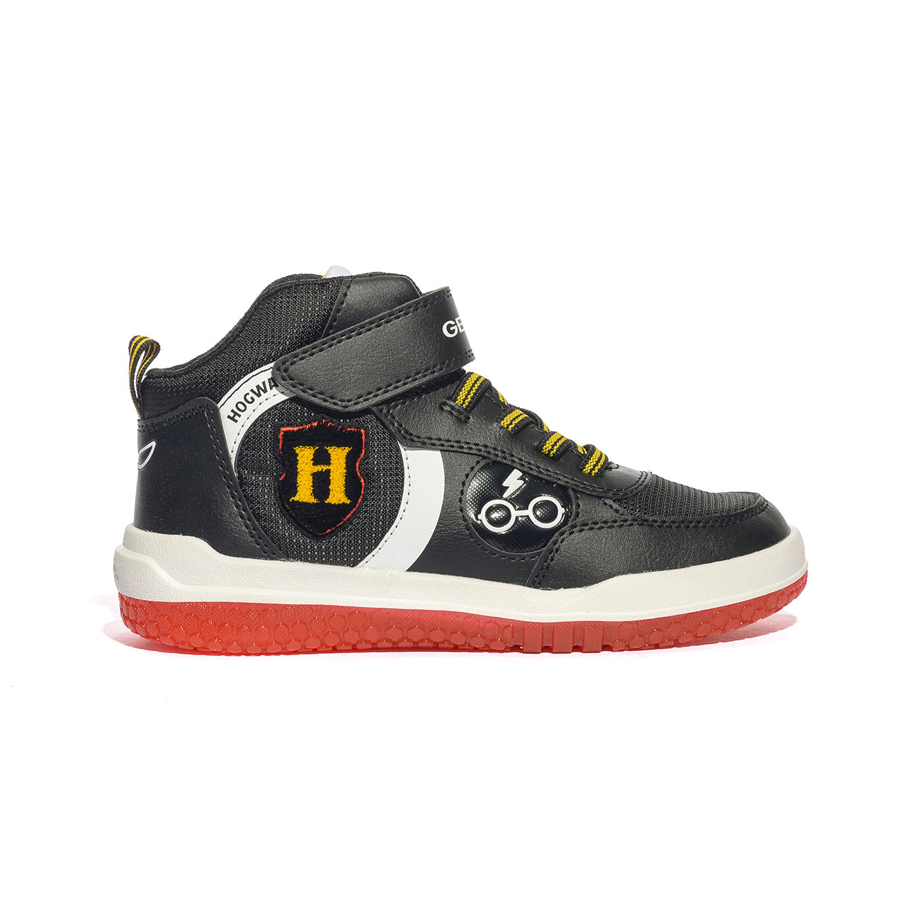 GEOX J56MCD 054FU BLACK RED  C0048 Sneakers Bambino 