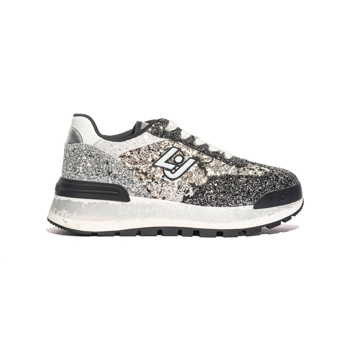 LIUJO BF4047TX007S3426 BLACK SILVER WHITE Sneakers Donna 