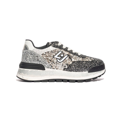 LIUJO BF4047TX007S3426 BLACK SILVER WHITE Sneakers Donna 