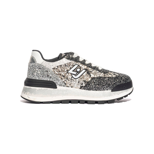 LIUJO BF4047TX007S3426 BLACK SILVER WHITE Sneakers Donna 