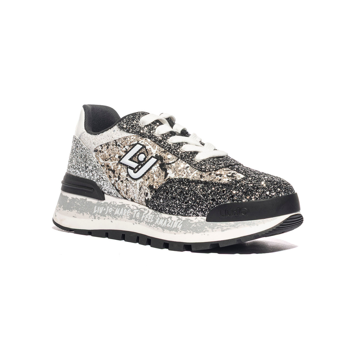 LIUJO BF4047TX007S3426 BLACK SILVER WHITE Sneakers Donna 