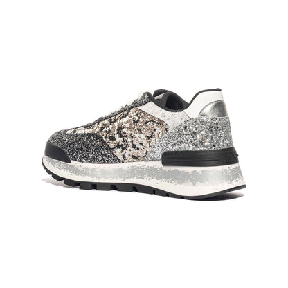 LIUJO BF4047TX007S3426 BLACK SILVER WHITE Sneakers Donna 