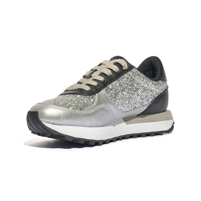 LIUJO BF5057EX015S1S01 GLITTER SILVER BLACK Sneakers Donna 