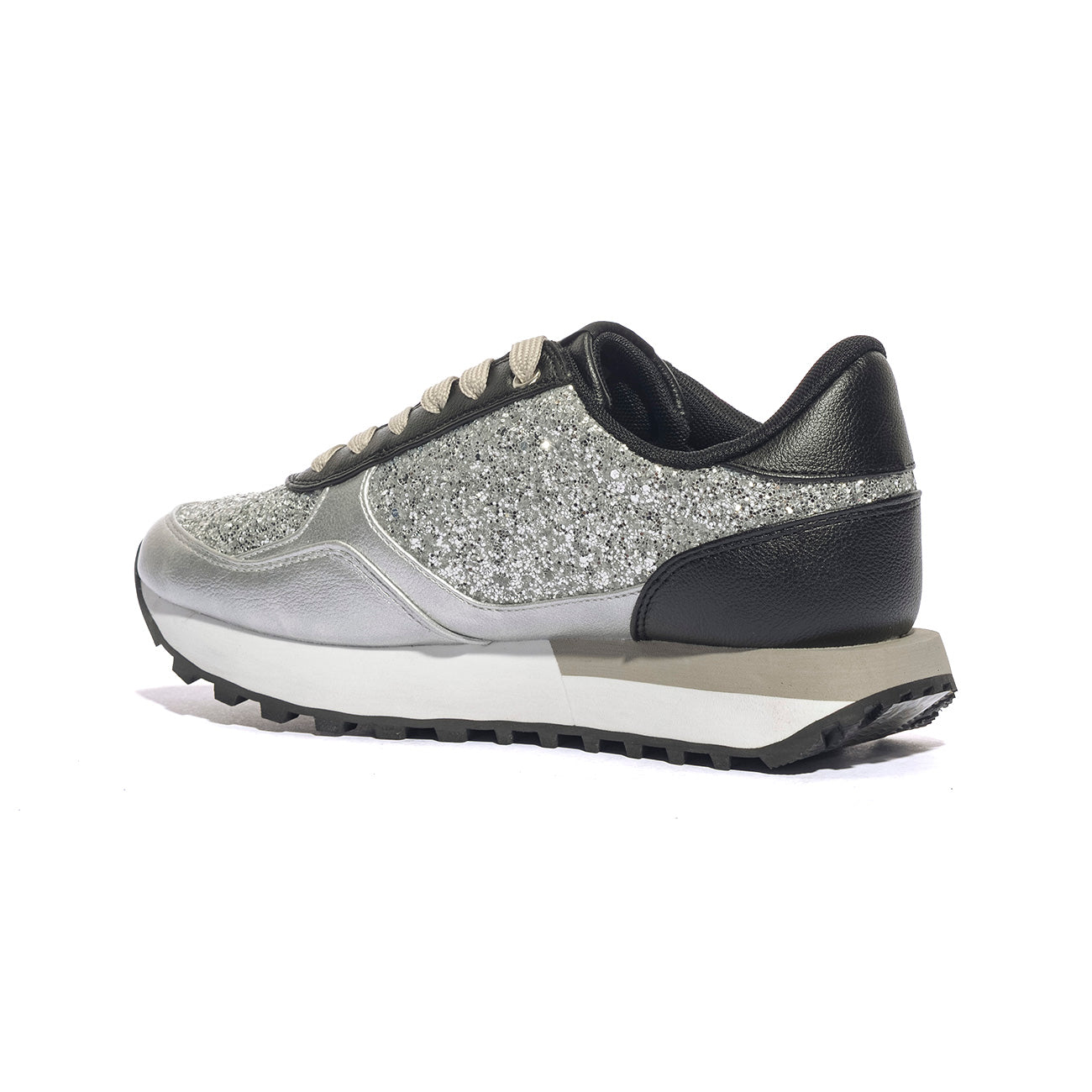 LIUJO BF5057EX015S1S01 GLITTER SILVER BLACK Sneakers Donna 