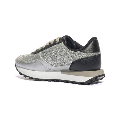 LIUJO BF5057EX015S1S01 GLITTER SILVER BLACK Sneakers Donna 
