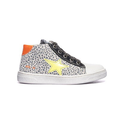 NATURINO 0012017858.07.1N37 WHITE BLACK YELLOW Sneakers Bambina 