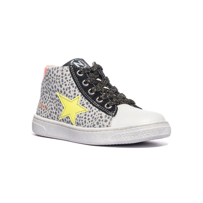NATURINO 0012017858.07.1N37 WHITE BLACK YELLOW Sneakers Bambina 