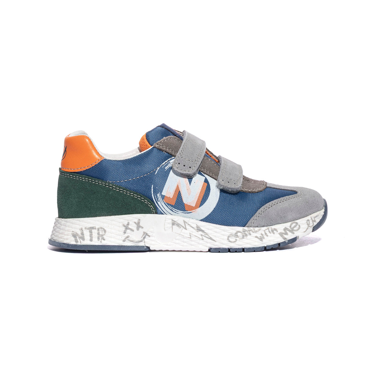 NATURINO 0012018225.06.1B55 GREY AZURE GREEN Sneakers Bambino 