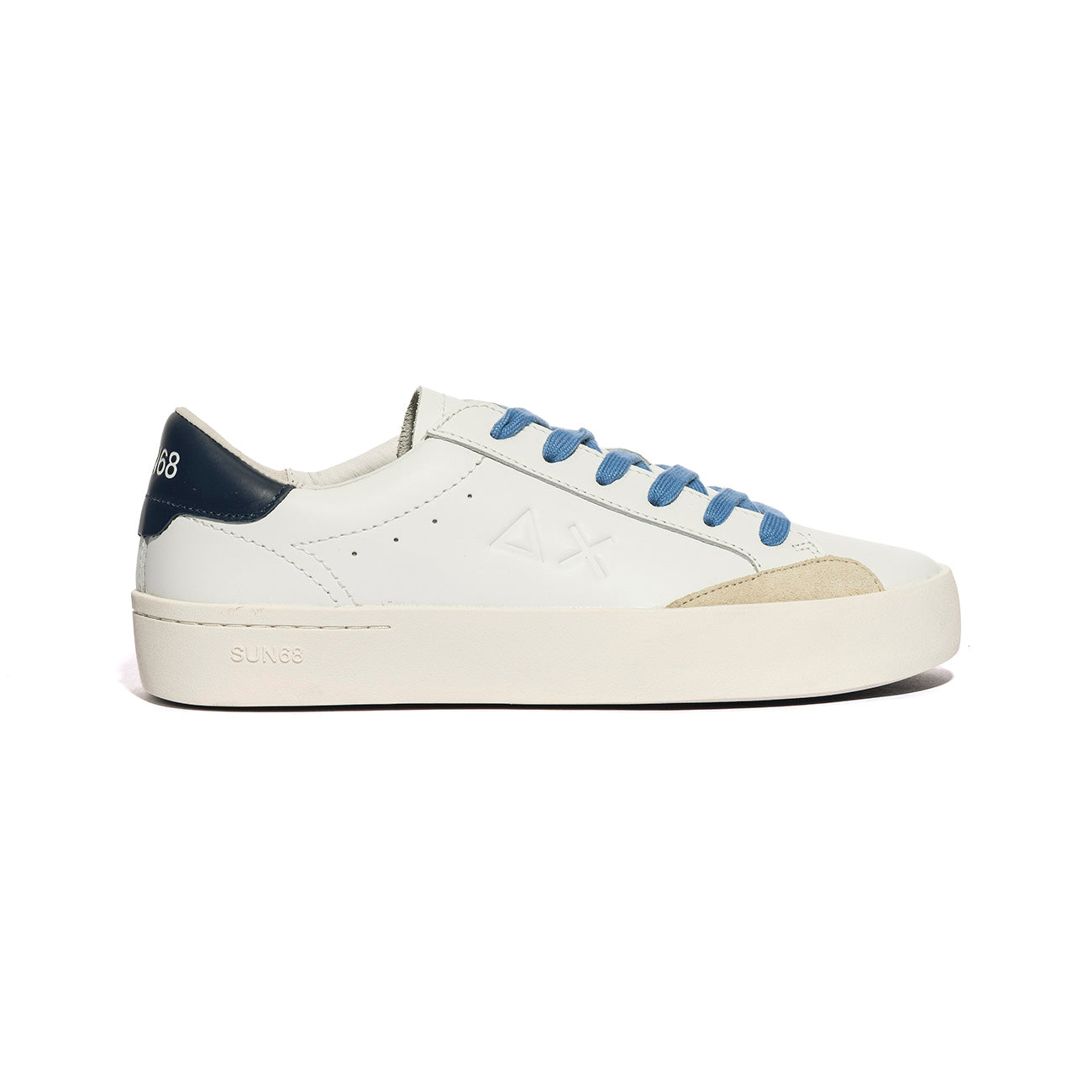 SUN 68 Z34140 BIANCO NAVY BLUE Sneakers Uomo 