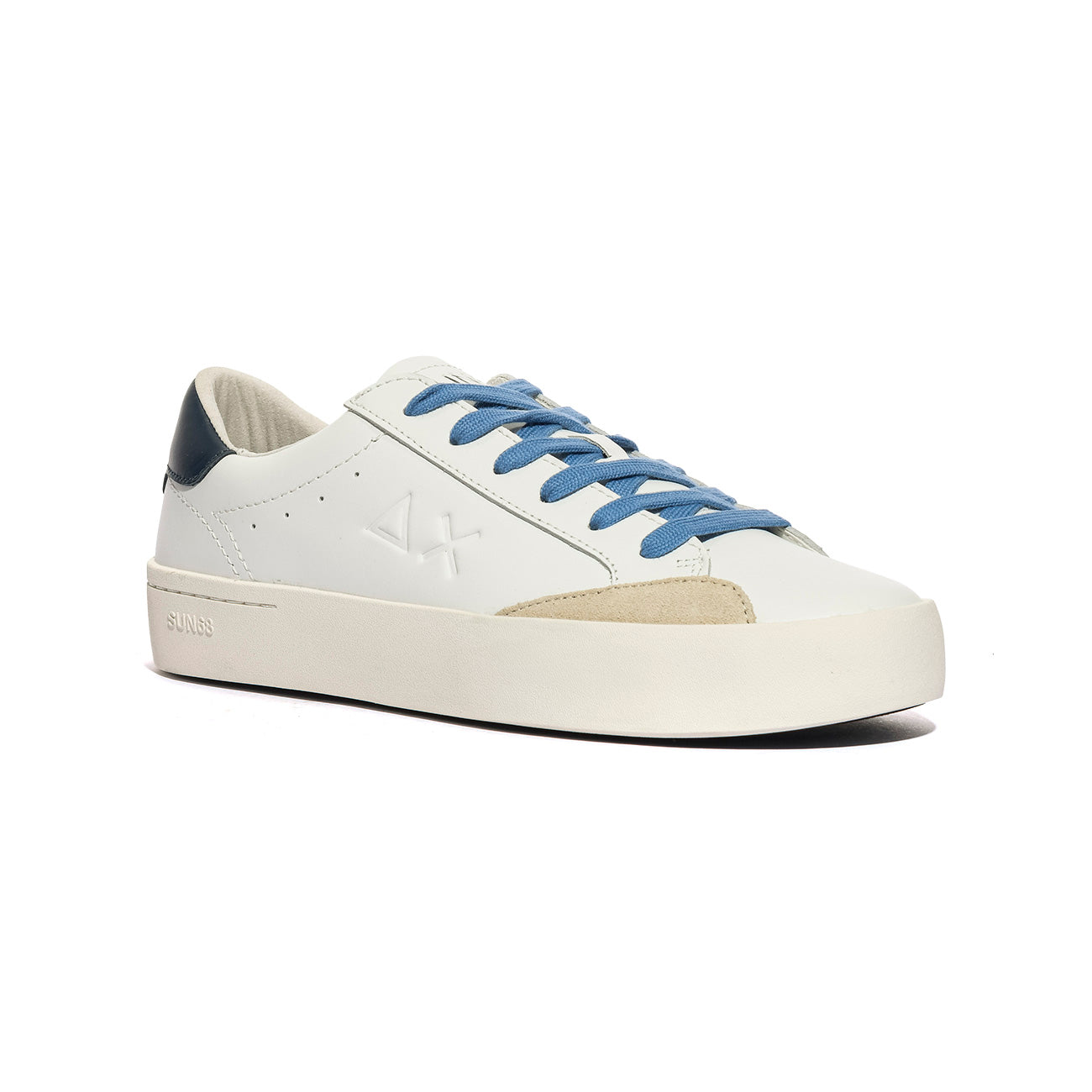 SUN 68 Z34140 BIANCO NAVY BLUE Sneakers Uomo 
