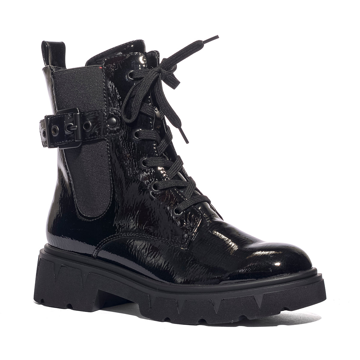 MARCO TOZZI 2-25249-45 BLACK PATENT Anfibi Donna 